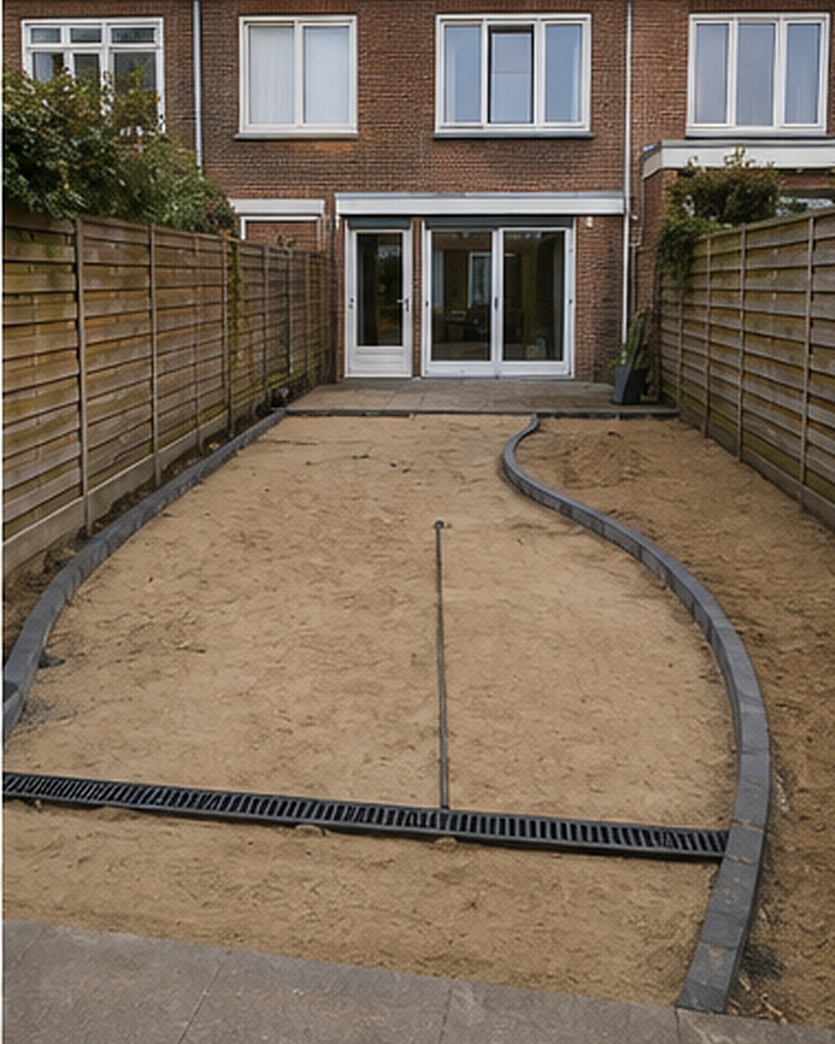 Tuin met pad, grind en terras, beeld 2